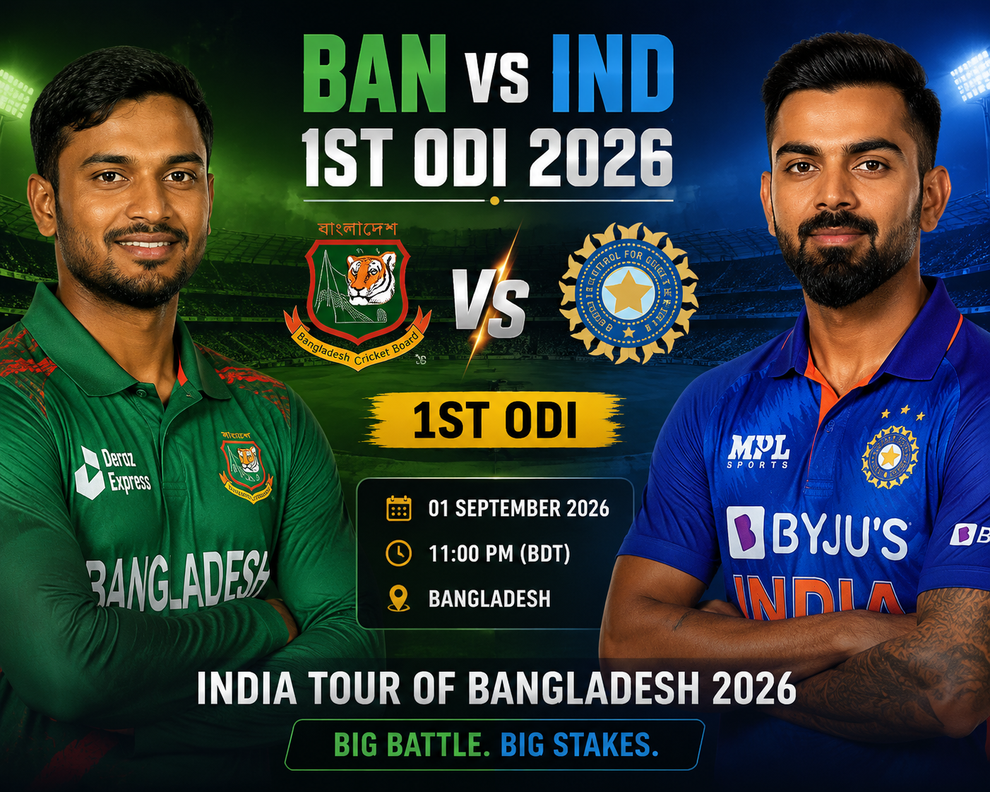 BAN vs IND 1st ODI 2026