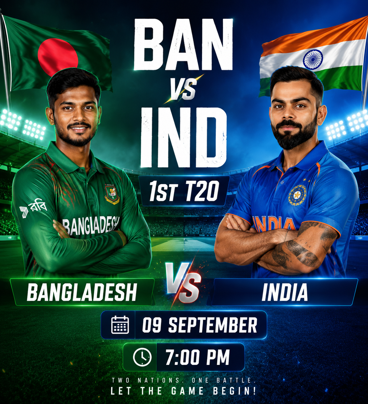 BAN vs IND 1st T20